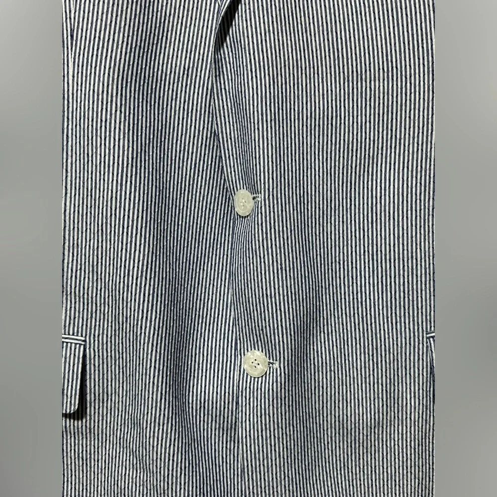 Linea Uomo navy/white striped 100% cotton men’s blazer size 52L new with tags